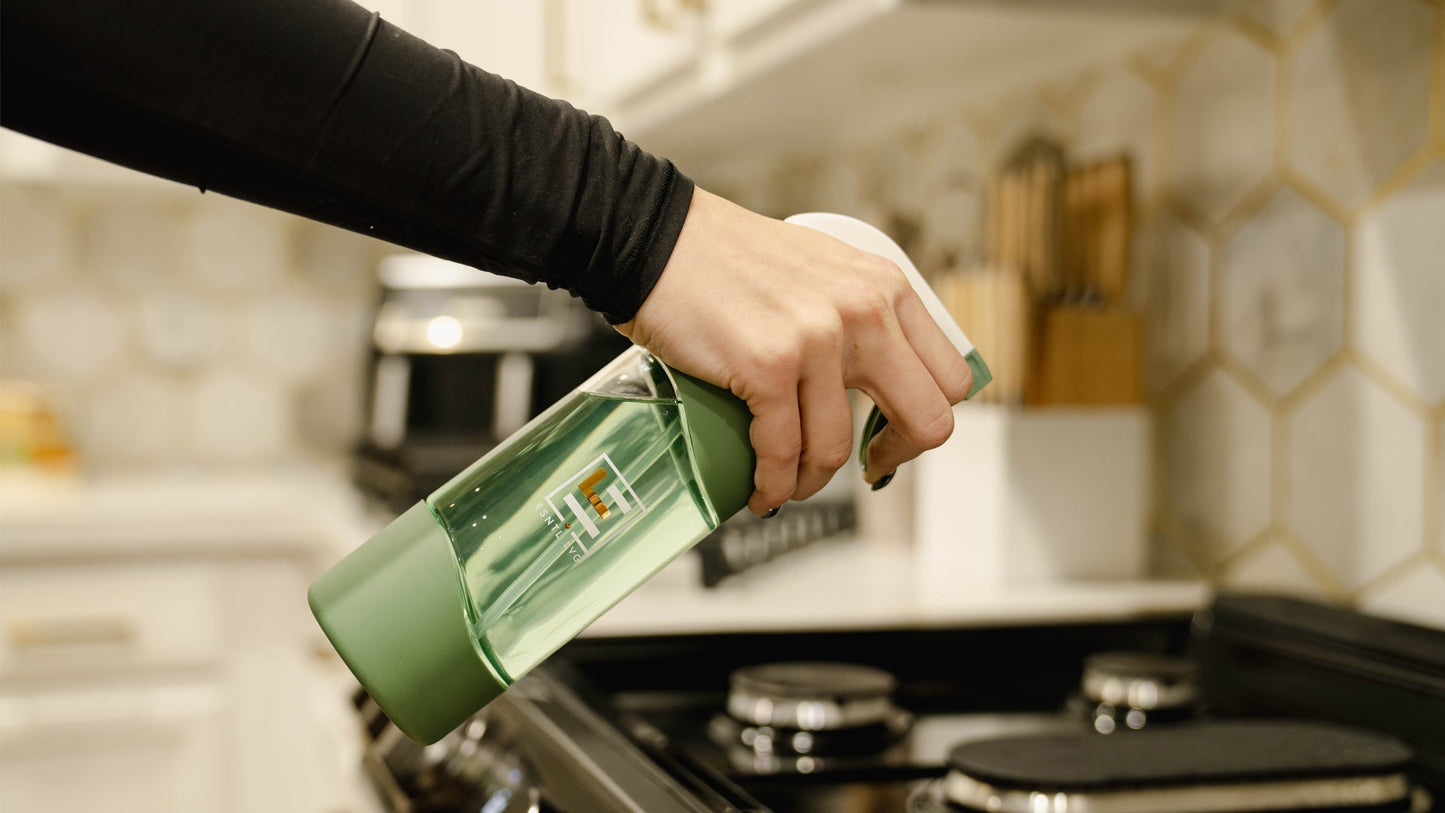 ESNLT LVG refillable glass bottle and green cleaning solution