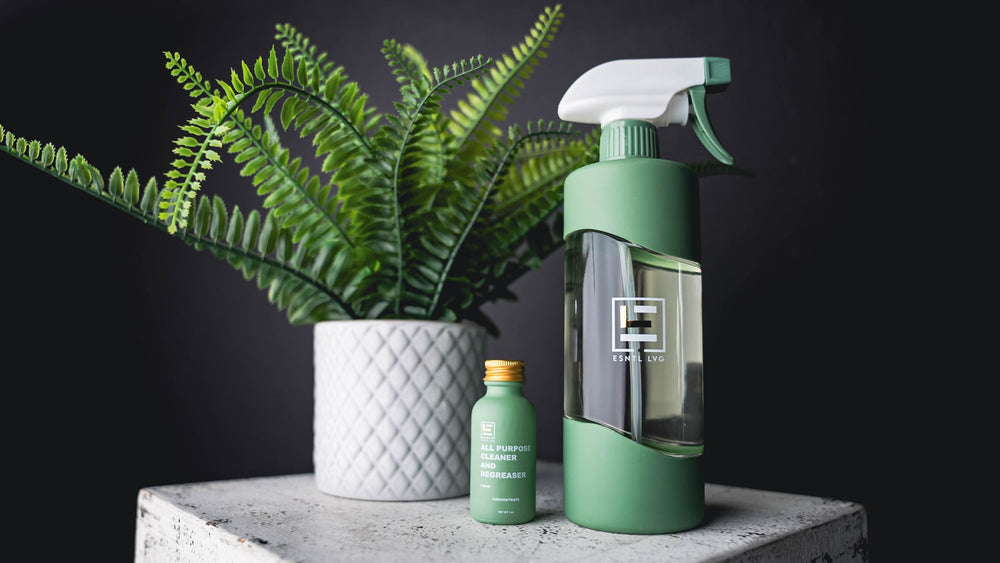 ESNTL LVG green cleaning plant friendly solutions refillable glass bottle