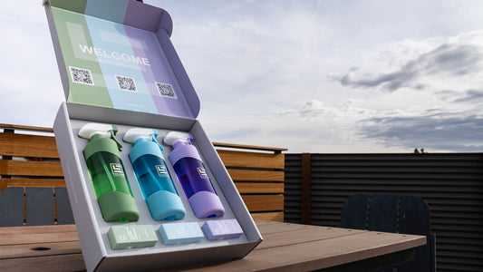ESNTL LVG eco friendly refillable bottle alternatives and solutions.