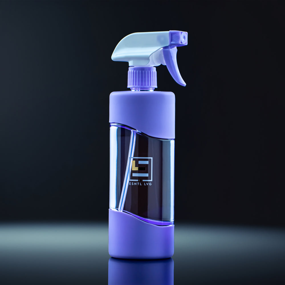 ESNTL LVG Premium Glass Reusable Spray Bottle Purple